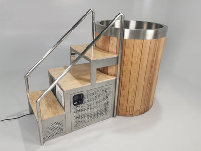 Wood Finish Cold Plunge Ice Barrel and Chiller