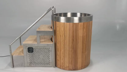 Wood Finish Cold Plunge Ice Barrel and Chiller